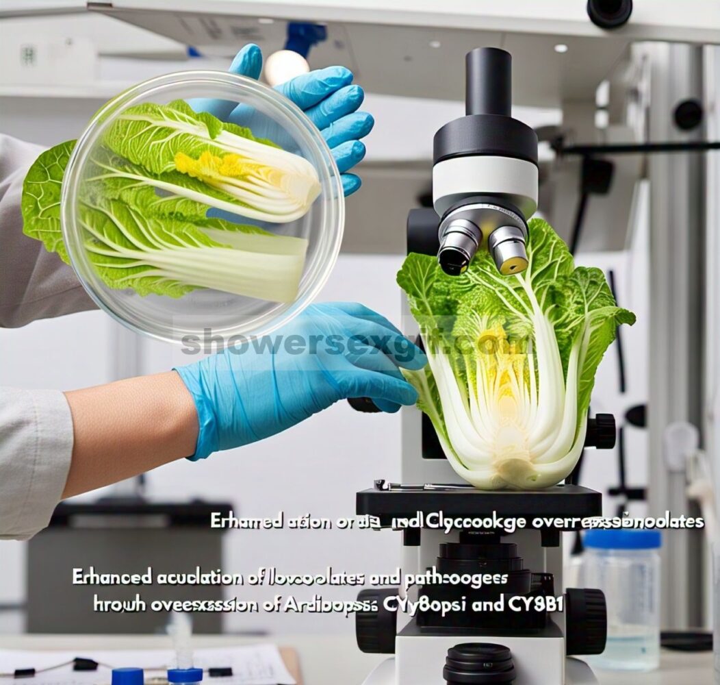 Peningkatan akumulasi indole glukosinolat dan ketahanan terhadap serangga dan patogen pada kubis Cina berbunga melalui ekspresi berlebihan Arabidopsis CYP79B2 dan CYP83B1